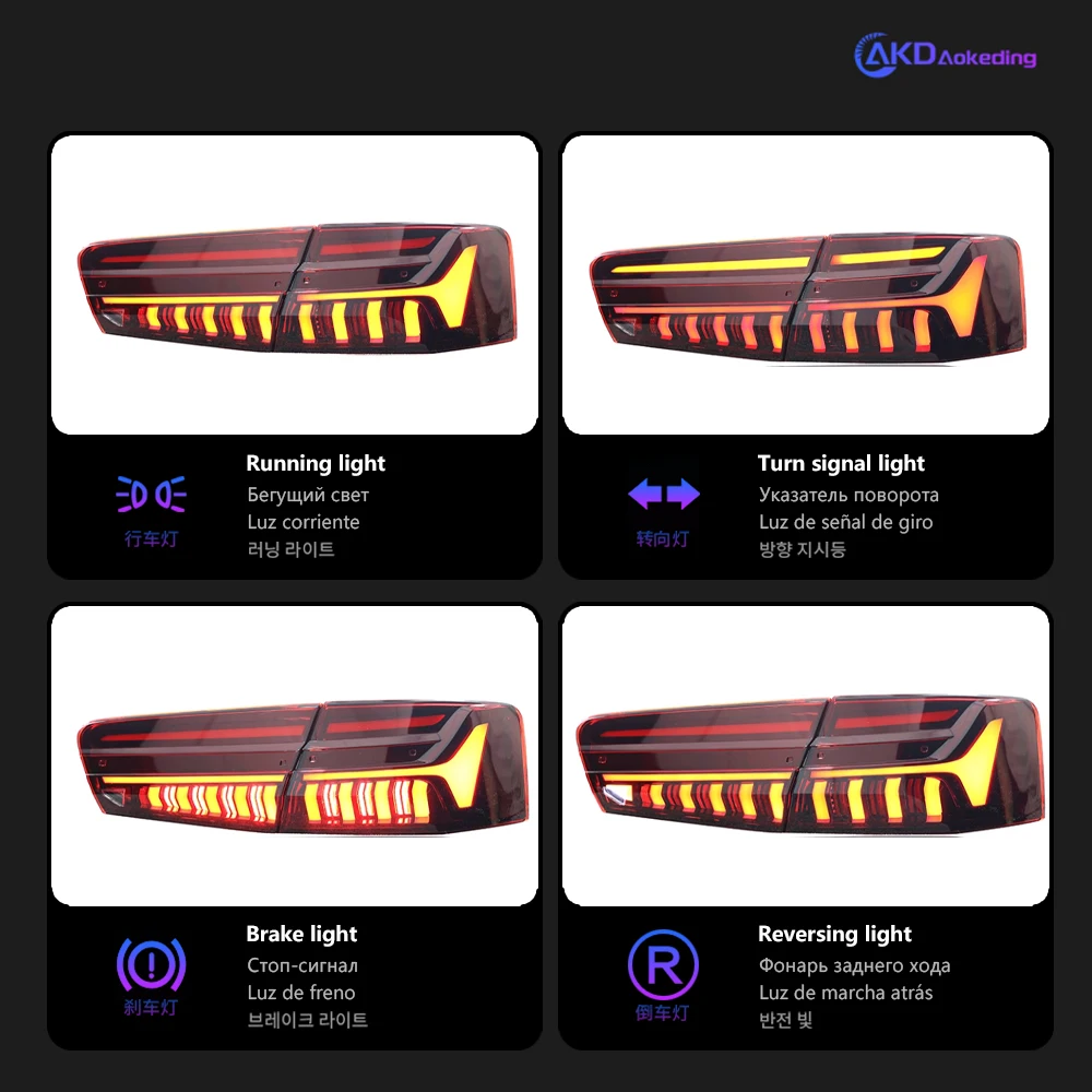 AKD-lámpara trasera LED para Audi, luz antiniebla trasera, señal de giro de freno, accesorios automotrices, A6, C7, 2016-2018, A6L