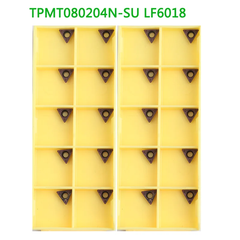 10pcs TPMT080204N-SU LF6018 CNC Lathe Insert DESKAR Pneumatic Chamfering Machine Triangle Boring Tools TPMT Turning Cutter Blade