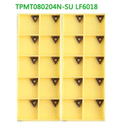 10 pezzi TPMT 080204 N-SU LF6018 Tornio CNC Inserto DESKAR Smussatrice pneumatica Triangolo Utensili noiosi TPMT Tornitura Lama da taglio