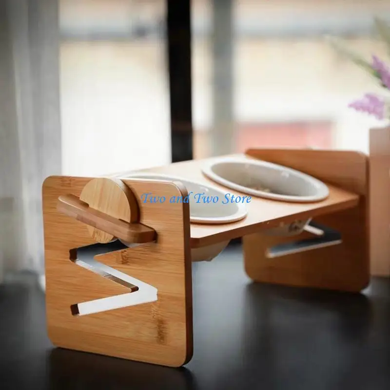 HX6F Feeding Dish Mold Adjustable Double Bowl Stand Drinking Water Feeding Rack Mold