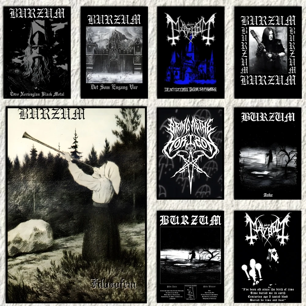 Póster de lienzo HD con caligrafía de Burzum, Mayhem Live In Leipzig, decoración estética para sala de estar, dormitorio, bar