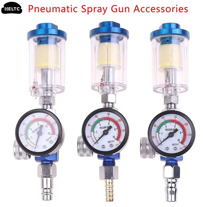 Azul & Clear Pistola Regulador de ar Calibre em Linha Óleo Água Armadilha Filtro Separador jp ue Eua Adaptador Ferramentas Pneumáticas para Aerógrafo