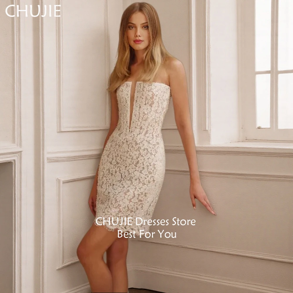 

Bodycon Mermaid Short Bridal Gowns Classic Full Lace Wedding Dresses Woman Elegant Customized Bride Dress Vestido de novia