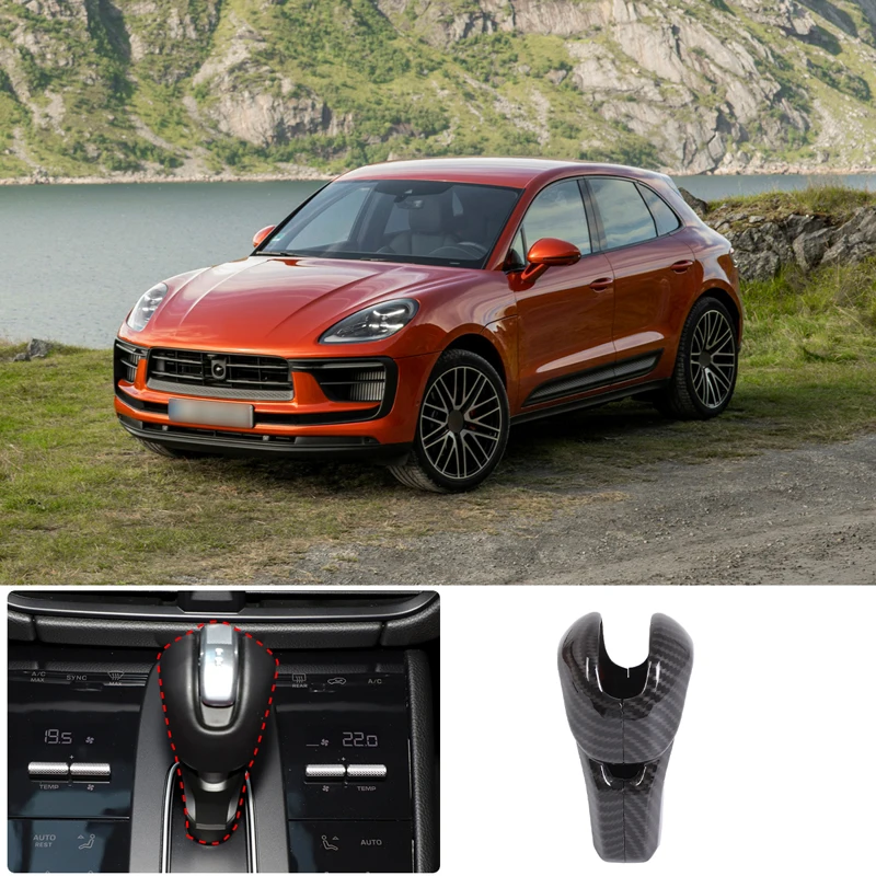 

For Porsche Macan 2022-2026 ABS Carbon Car Central control gear head Gear Shift Head Cover Trim Car Accessories