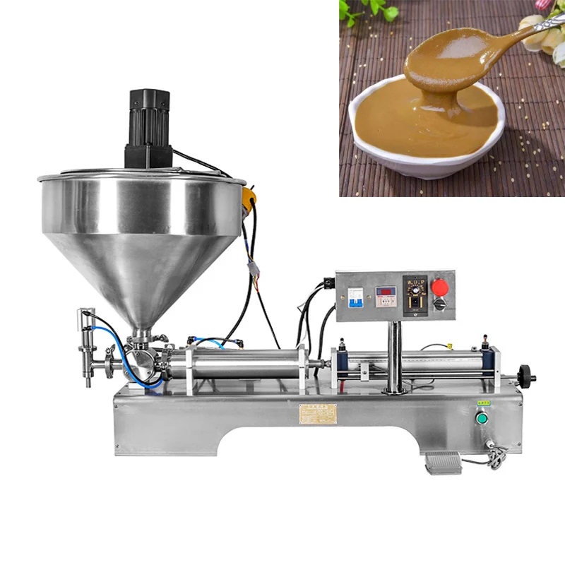 

Semi Automatic Heating And Stirring Cosmetic Cream Sauce Filling Machine Cream Honey Quantitative Packaging Machine