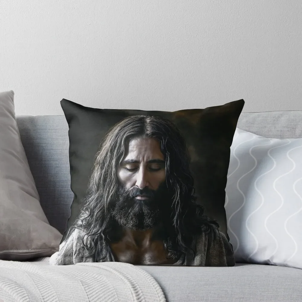 CLOSEST to the Shroud so far of Jesus of Nazareth Throw Pillow Couch Cushions Sofa Covers pillow