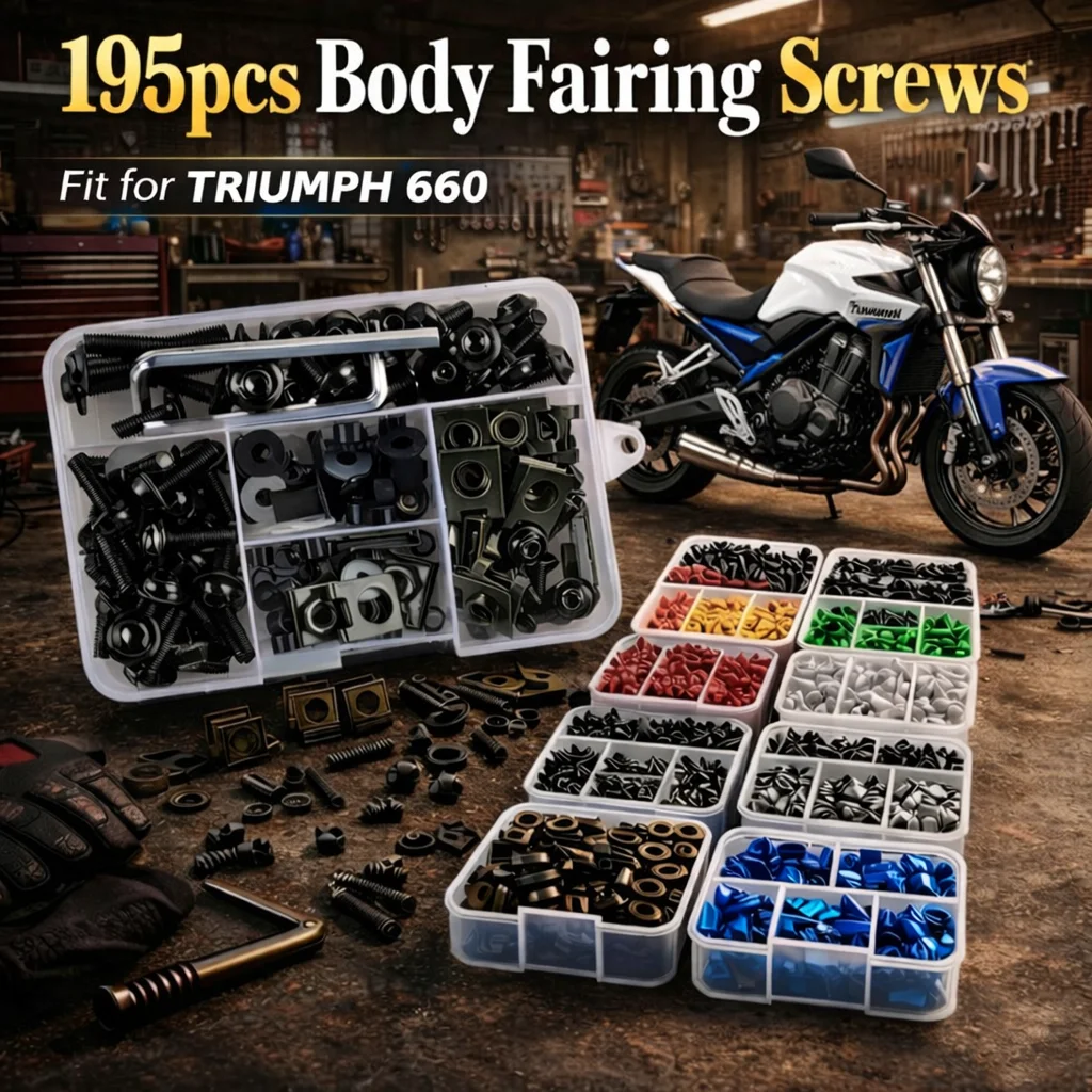 195 piezas de tornillos y tuercas para carenado de motocicleta Triumph Trident 660 Sport Tiger 660 Trident660, kit de fijaciones de aluminio CNC
