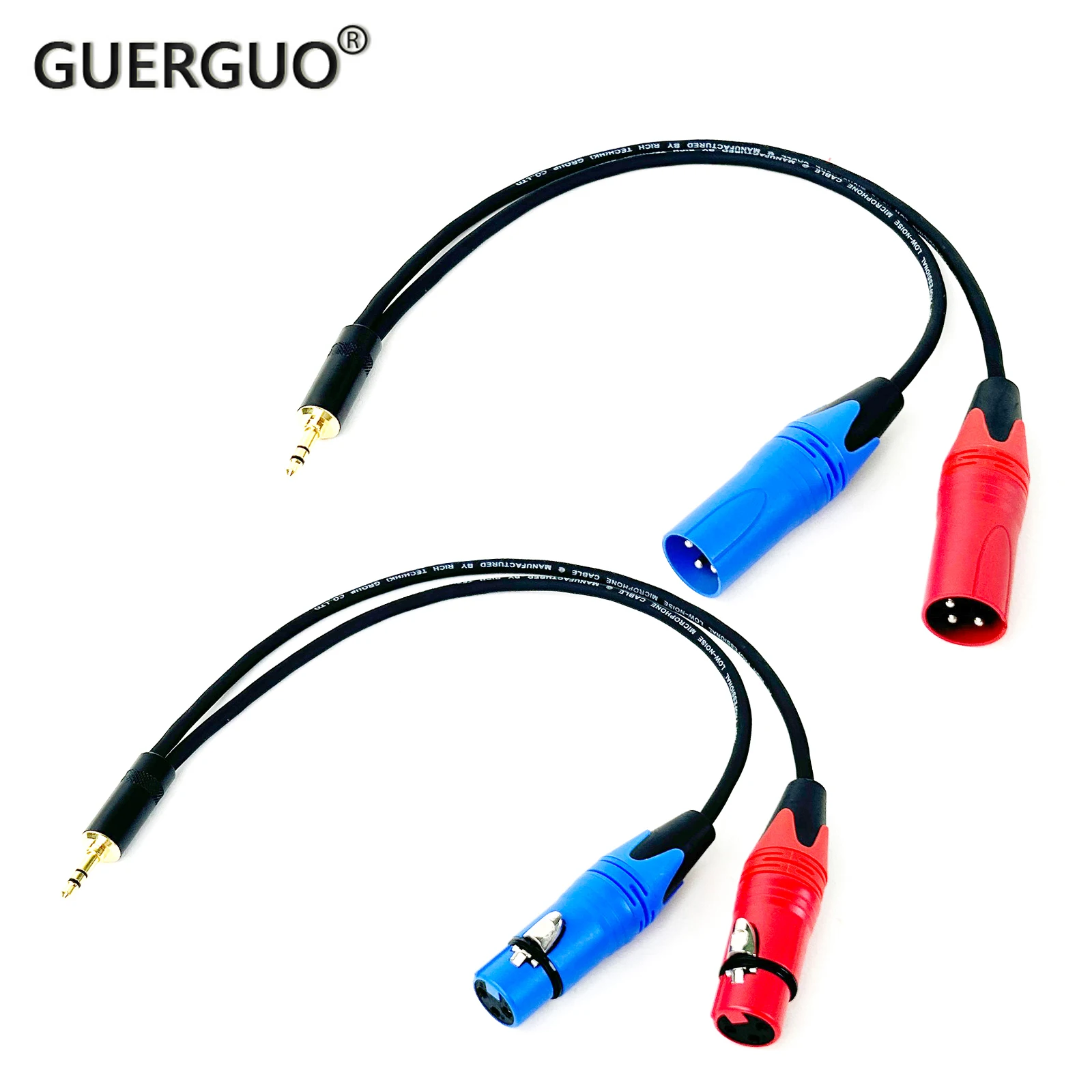 

3.5MM 1/8'' TRS Jack to 2 XLR 3Pin Cable Adapter , 3.5MM Male to Dual XLR Male/Female Breakout Y Splitter Cable 0.3m-5m