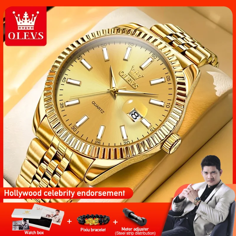 

OLEVS 5593 Men Ladies Watch Waterproof Luminous Quartz Wristwatch Fashion Watch For Date Sport Single Calendar Design GIfts