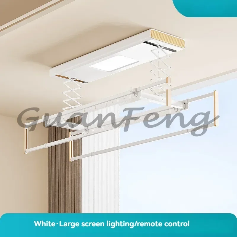 4-Pole Telescopic Lifting Electric Clothes Drying Rack Smart Remote Control Household Balcony Clothes Dryer