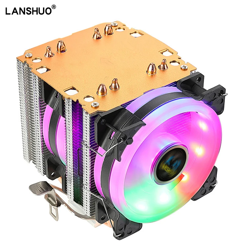 

LGA X79 X99 CPU radiator LED 4 heat pipe twin tower cooler 90mm 4Pin PWM Cpu cooling fan for Intel 1200 1155 1366 2011 AMD3 AM4