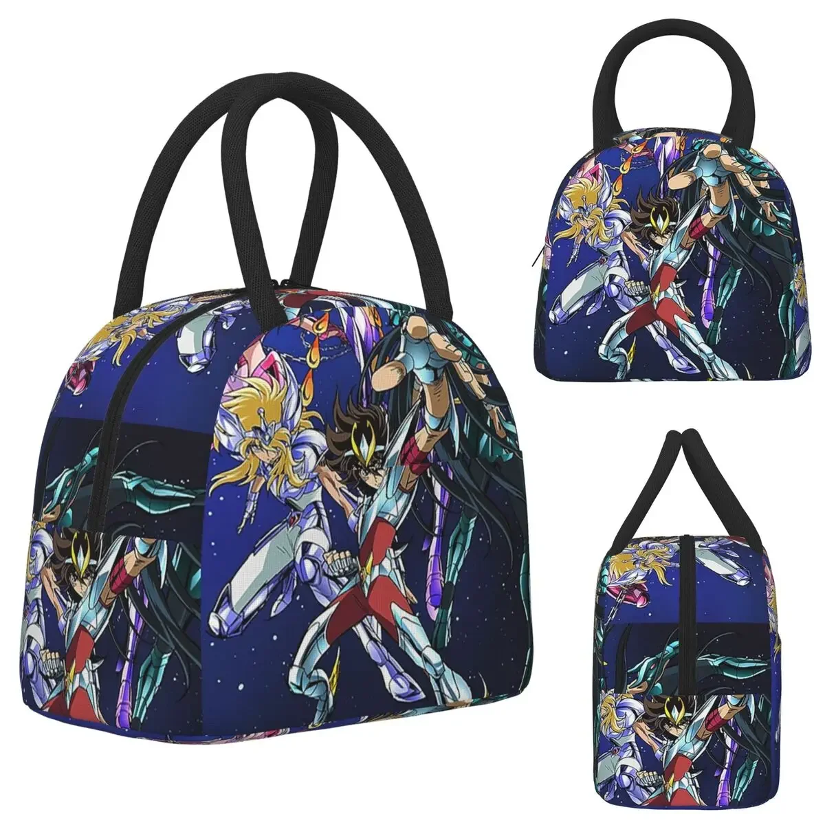 Anime Knights Of The Zodiac Saint Seiya Insulated Lunch Bag for Women Office Cooler Thermal Lunch Boxes Container