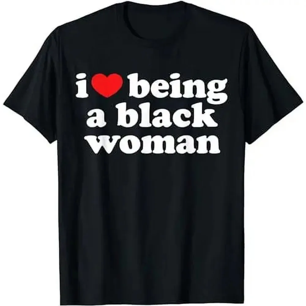 [100% Cotton] I Love Being Black Woman Shirt - I Heart Being Black Woman T-Shirt Golf Gift T-Shirt For Men And Women