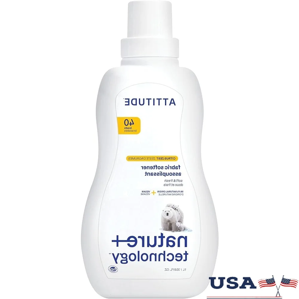 

Смягчитель ткани для стирки на веганской растительной основе, жидкое средство с цитрусовой молнией, экологически чистое моющее средство, совместимое с HE, 33,8 жидкой унции, стиральная машина для холодной воды