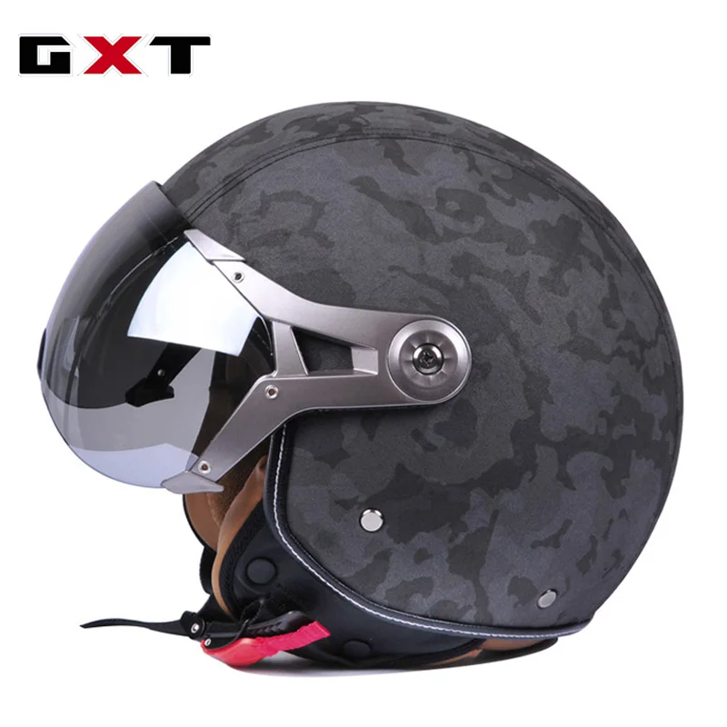 GXT 288 motorcycle Retro village HELMET VISOR men woman pu leather helmets VISOR SILVER TRANSPARENT FOR GXT HELMETS