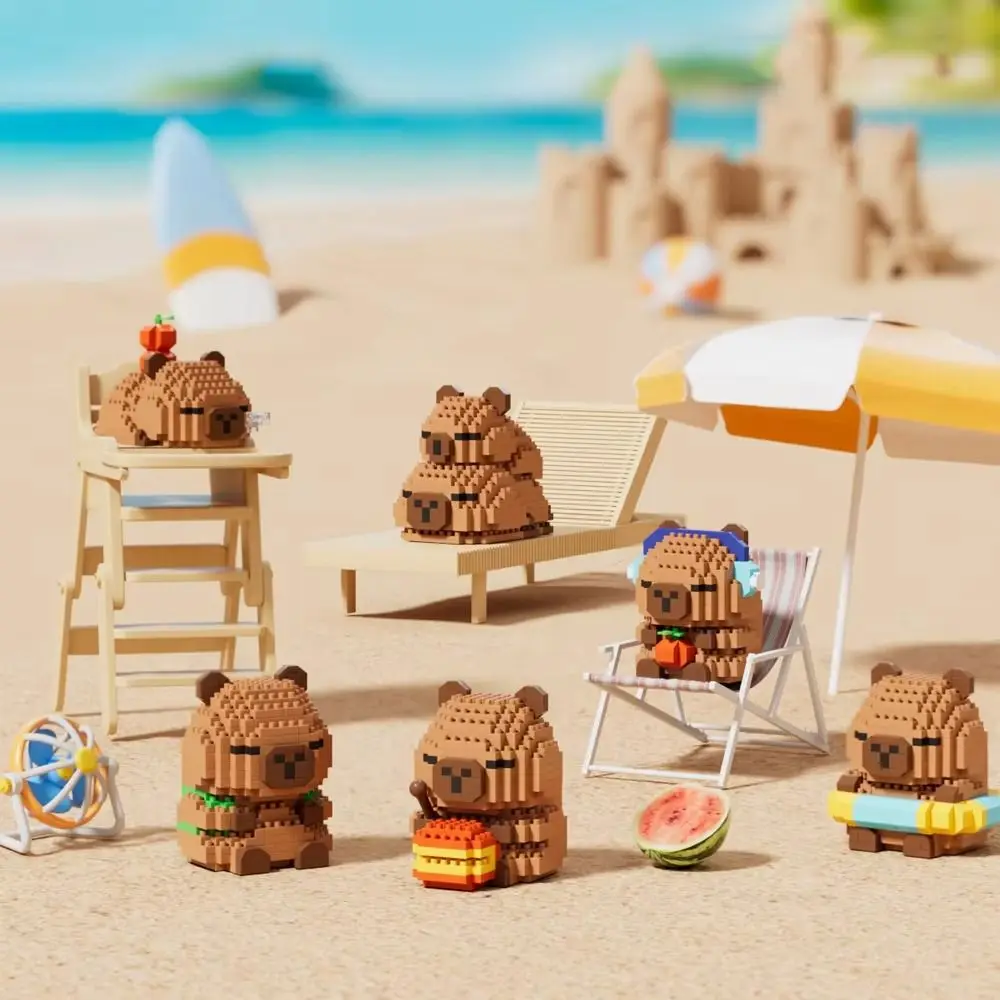 

New Cute Capybara Building Blocks DIY 3D Capybara Doll Toys Cartoon Educational Building Toys For Kids Birthday Gifts