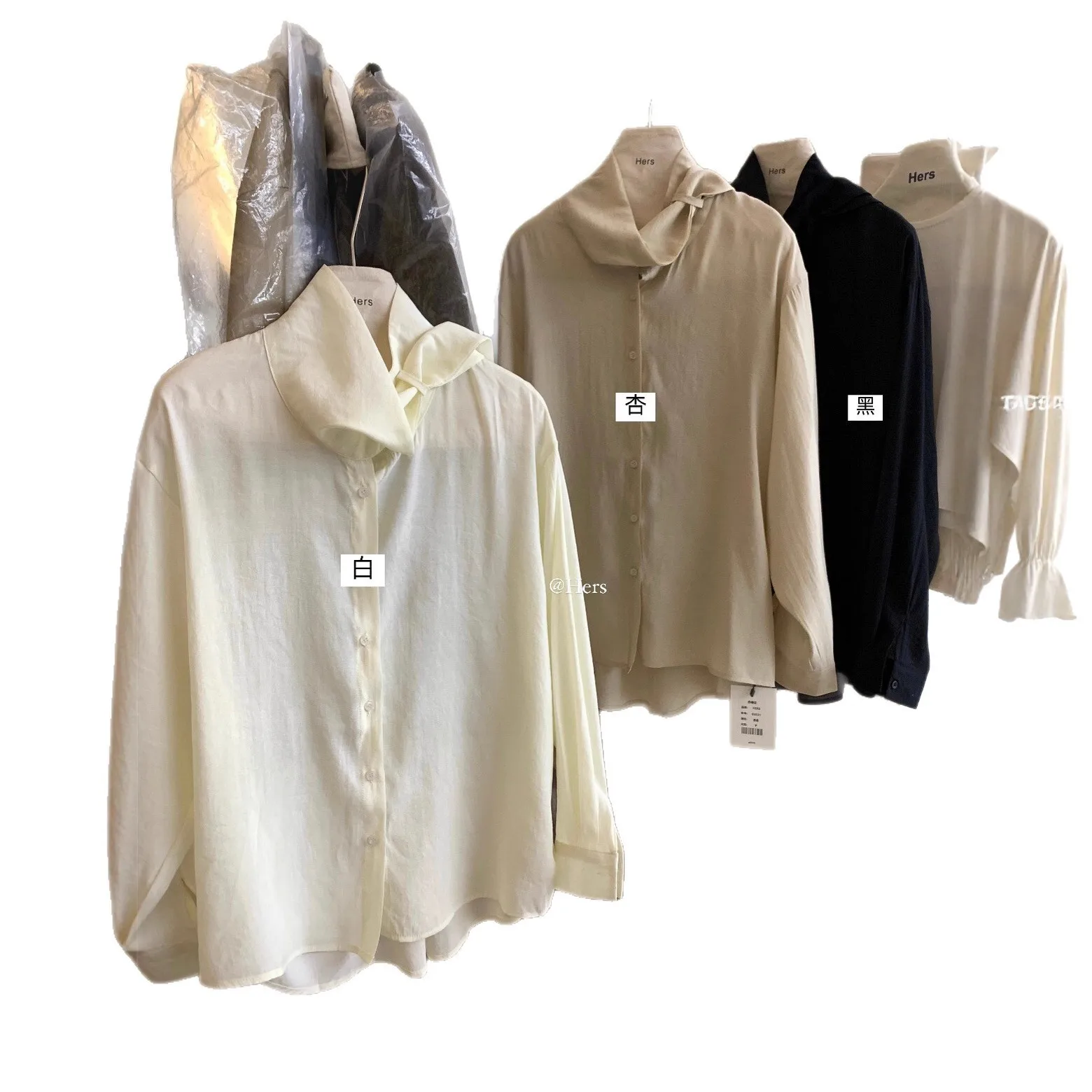 2025 Women's Blouse Autumn Korean Influencer Style Shirt Age Reducing Elegant Design Centric Scarf Collar Long Sleeve Blouse