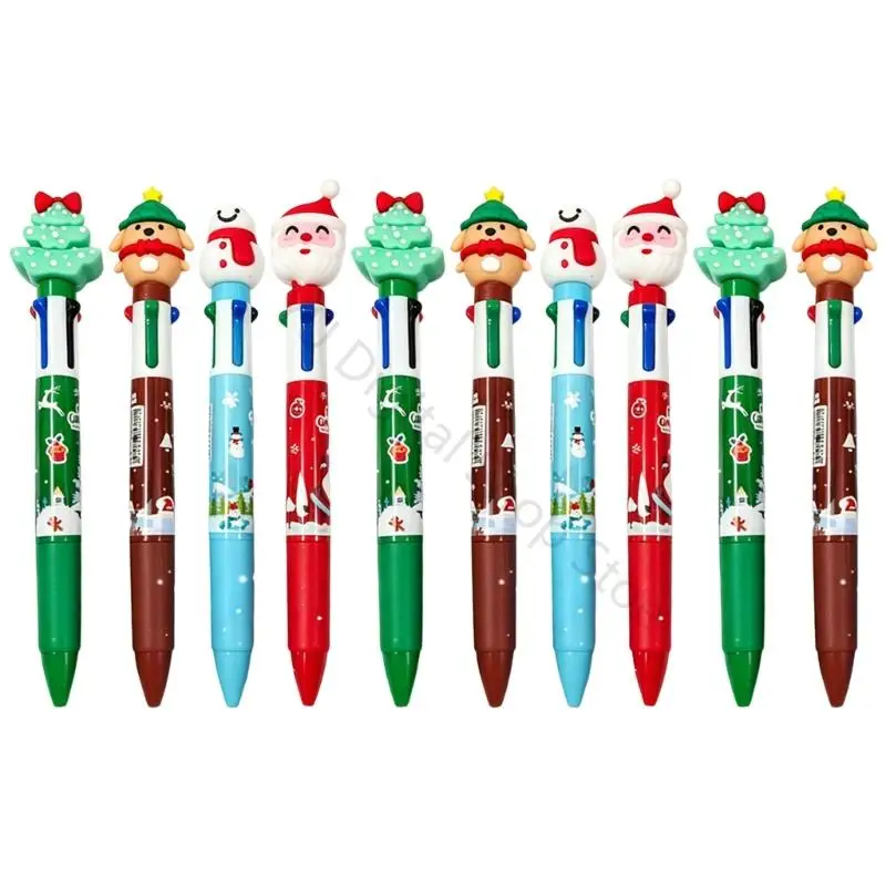 96BA 4-in-1-Weihnachtsschreibset mit mehrfarbigen Stiften für Notizen Klassenzimmer und Feiertagsmitteilungen – Detail 9