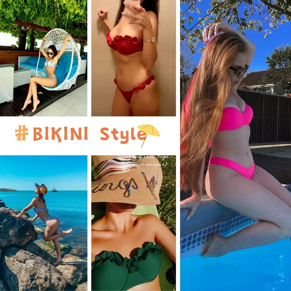 Seksowny damski biustonosz Bikini brazylijski strój kąpielowy Push up zestaw do Bikini dwuczęściowy kostium kąpielowy strój kąpielowy z niskim