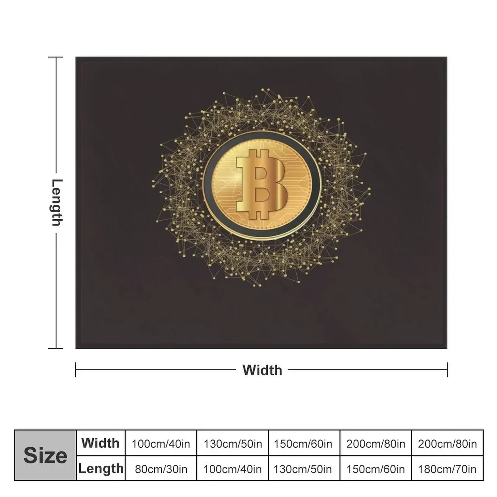 Bitcoin BTC Crypto Throw Blanket heavy to sleep bed plaid Blankets