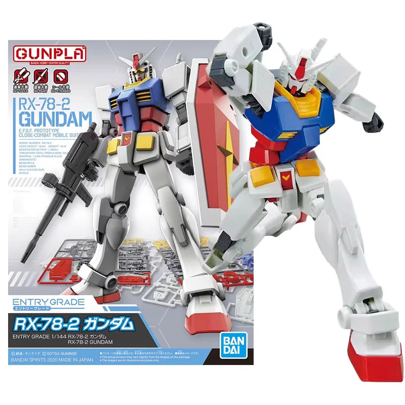 BANDAI 1/144 EG ENTRY GRADE RX-78-2 GUNDAM Anime modelo de ensamblaje figuras de juguete de acción adornos Hobby coleccionables regalos para niños
