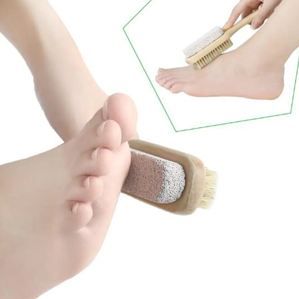 

2Pcs Premium Floating Stone Foot Brush Double Side Pumice File for Dead Skin and Callus Removal Portable Pedicure Exfoliation