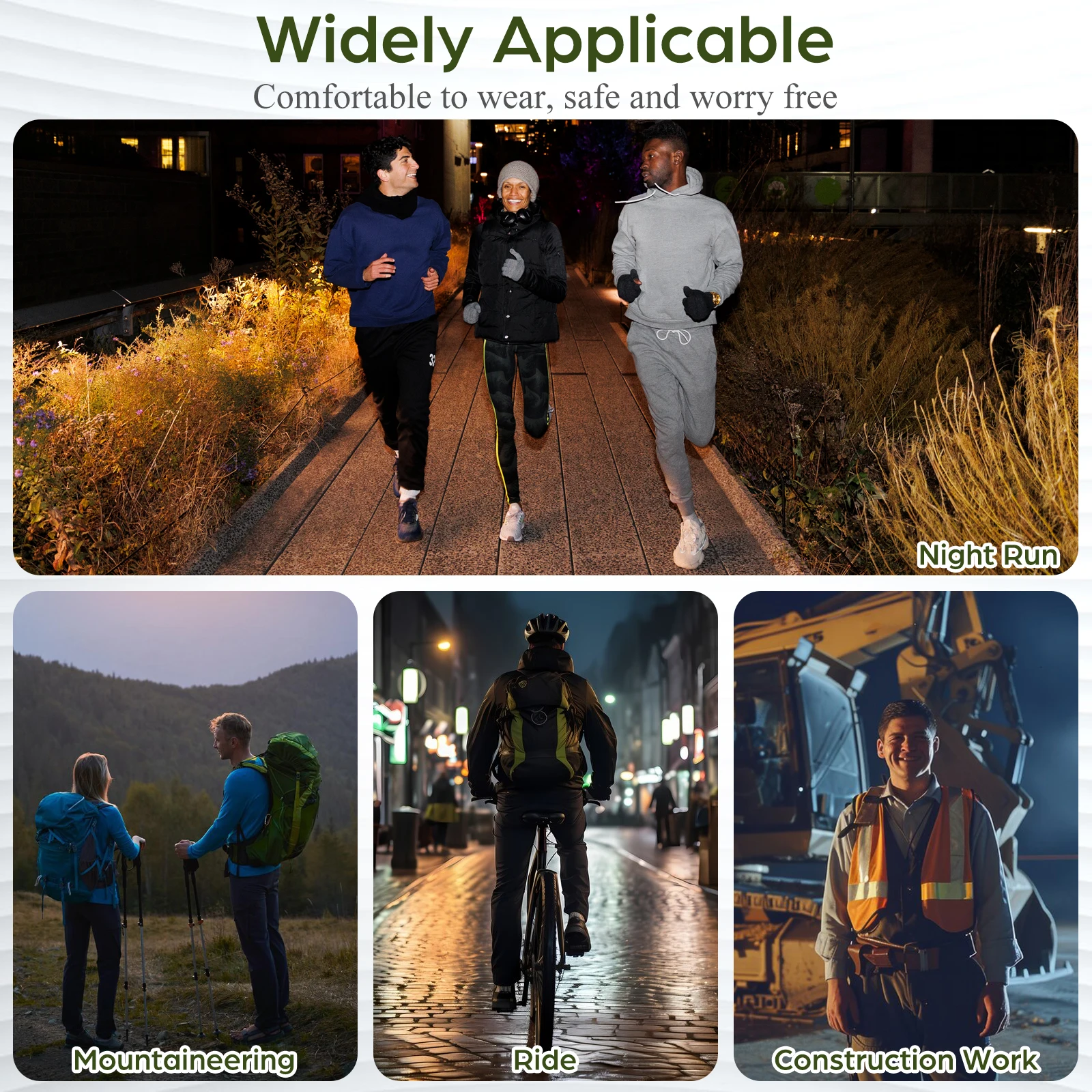 Elastic Reflective Belt Fluorescent Green Adjustable Safety Gear High Visibility for Running Cycling Walking Reflective