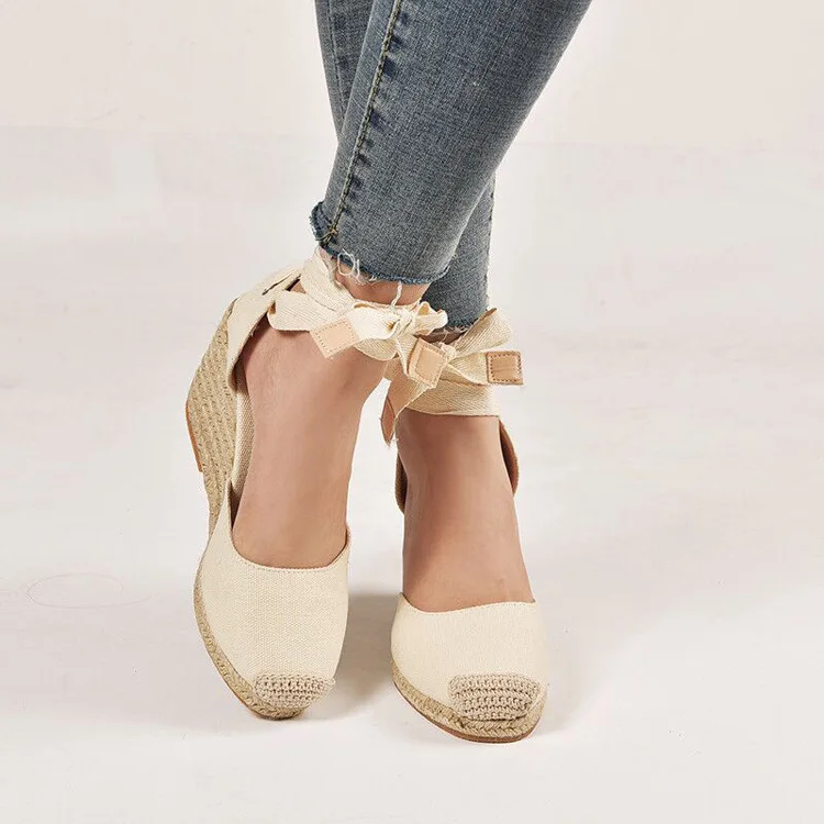 Black Platform Sandals Clogs Wedge Straw Shoes Women Summer Heels Large Size Suit Female Beige Espadrilles Handmade Girls 2024 C