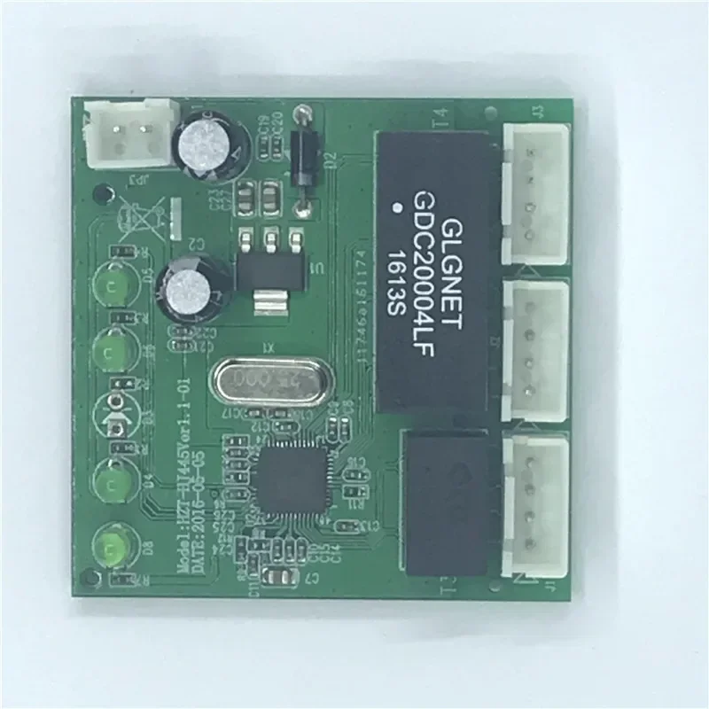 OME modul saklar 3 port PCBA 4 Pin Header UTP PCBA modul dengan tampilan LED lubang sekrup pemosisian Mini PC Data pabrik OEM