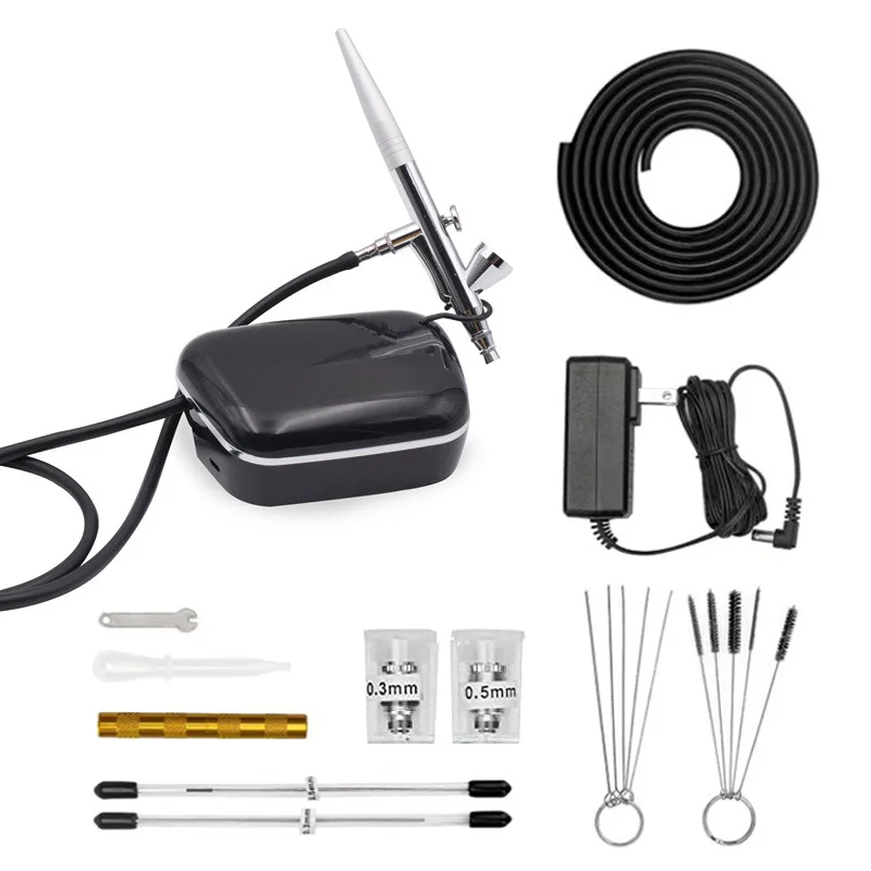 

xdovet Airbrush Kit with 30PSI High-Pressure Auto Stop Stepless Control Compressor Kit for Painting Model Makeup Nail