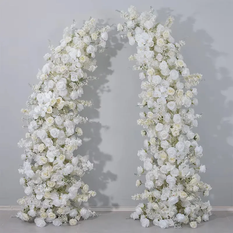 

Hot Selling White Rose Flower Arch Artificial Flowers Wed Arch for Wedding Decorations