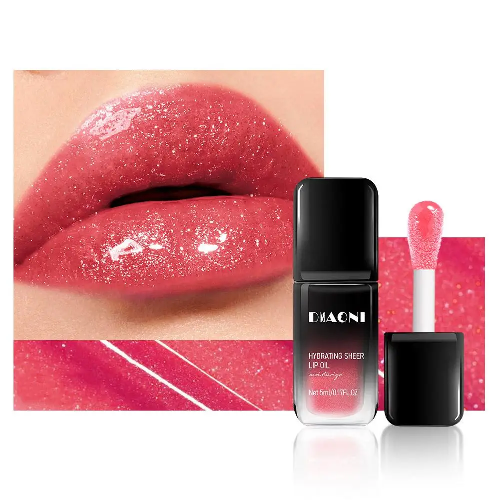 Acqua Luce Vetro Smalto per labbra Specchio idratante Labbra Olio Mini Carino Gloss Labbra Perlescente Nutriente Idratante Tootsie Glitt T3M9