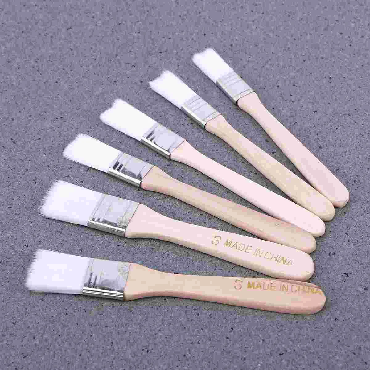 6pcs Professional Chip Wooden Handle Painting for Wall Furniture Painting Gesso Glues Stains Paintbrush