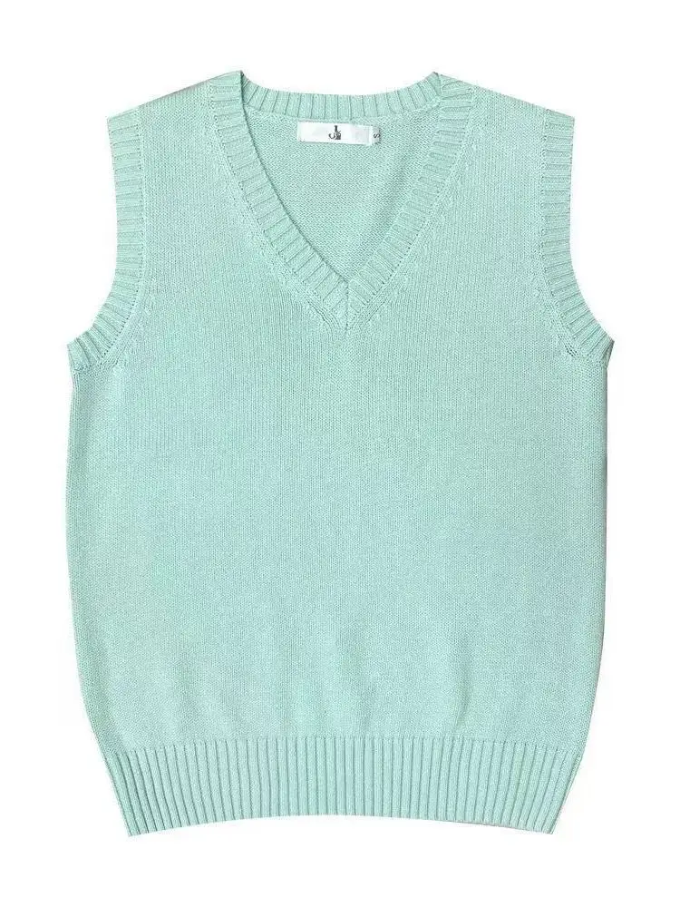 

Японский жилет JK, однотонный вязаный свитер с v-образным вырезом, женский маленький многослойный свитер с Fraance Sle