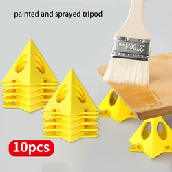 10 PCS Woodworking Paint Bracket Set Yellow Painted Plastic Cushion Block Spray Painting Air Dry Coated Triangular Bracket