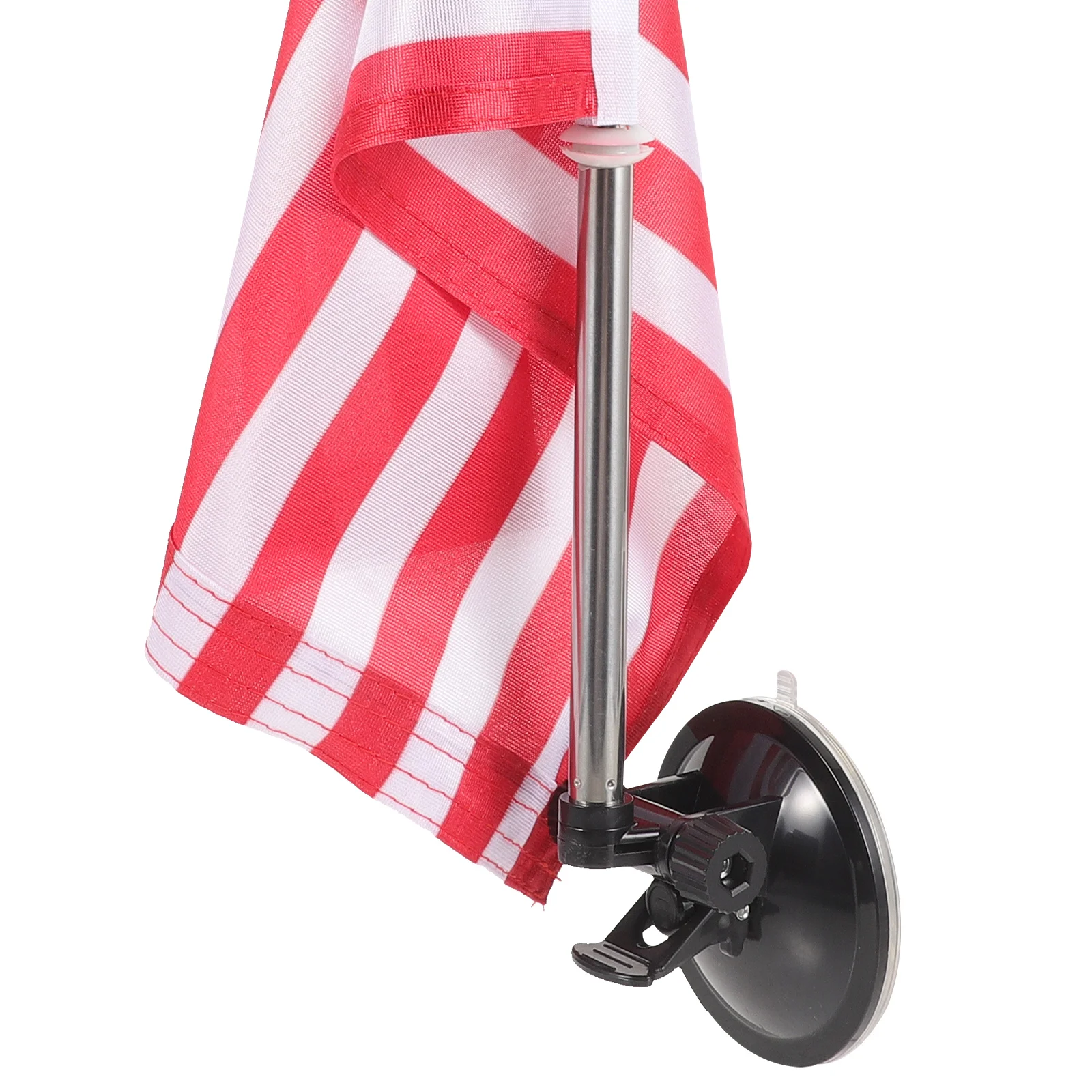 Flag Pole Telescopic American Car Parade Flagpole Base Suction Cup Exterior with ( + Flag) Sign Mounting Stand Bracket