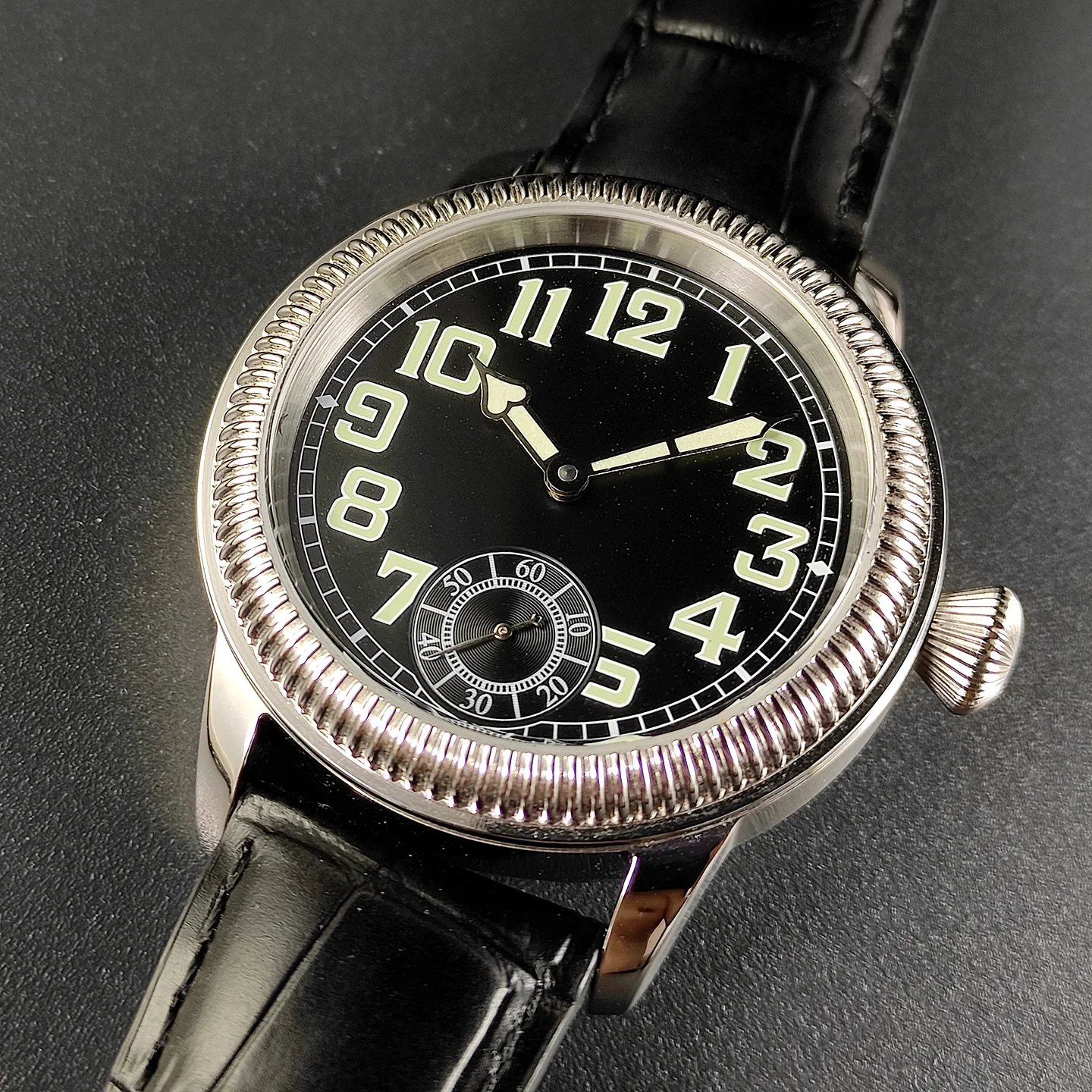 Męski zegarek mechaniczny z mechanizmem ST36, szwajcarski mechanizm, luminescencja C1, męski skórzany pasek, zegarek męski.