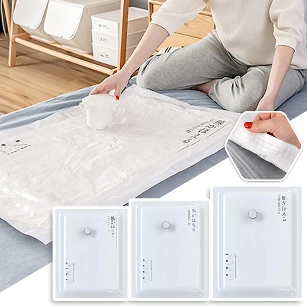 

Reusable Vacuum Bag And Pump Cover For Clothes Storing Large Plastic Compression Empty Bag Travel Accessories Storage Conta W5R0