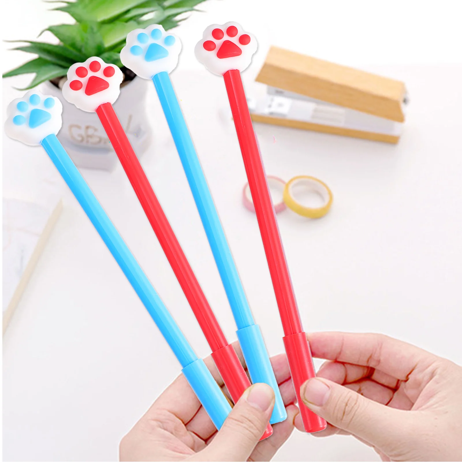 

16 шт., гелевая ручка с милой кошачьей лапой, гладкая поверхность, пишущий инструмент для студентов, школьный офис, подарки на день рождения, разные цвета