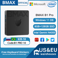 BMAX Mini PC B1PRO Windows 11 Pro 8GB RAM 128GB ROM N4000 Micro Desktop Computer Dual-Band WiFi mini pc HDMI VGA M.2 Slot