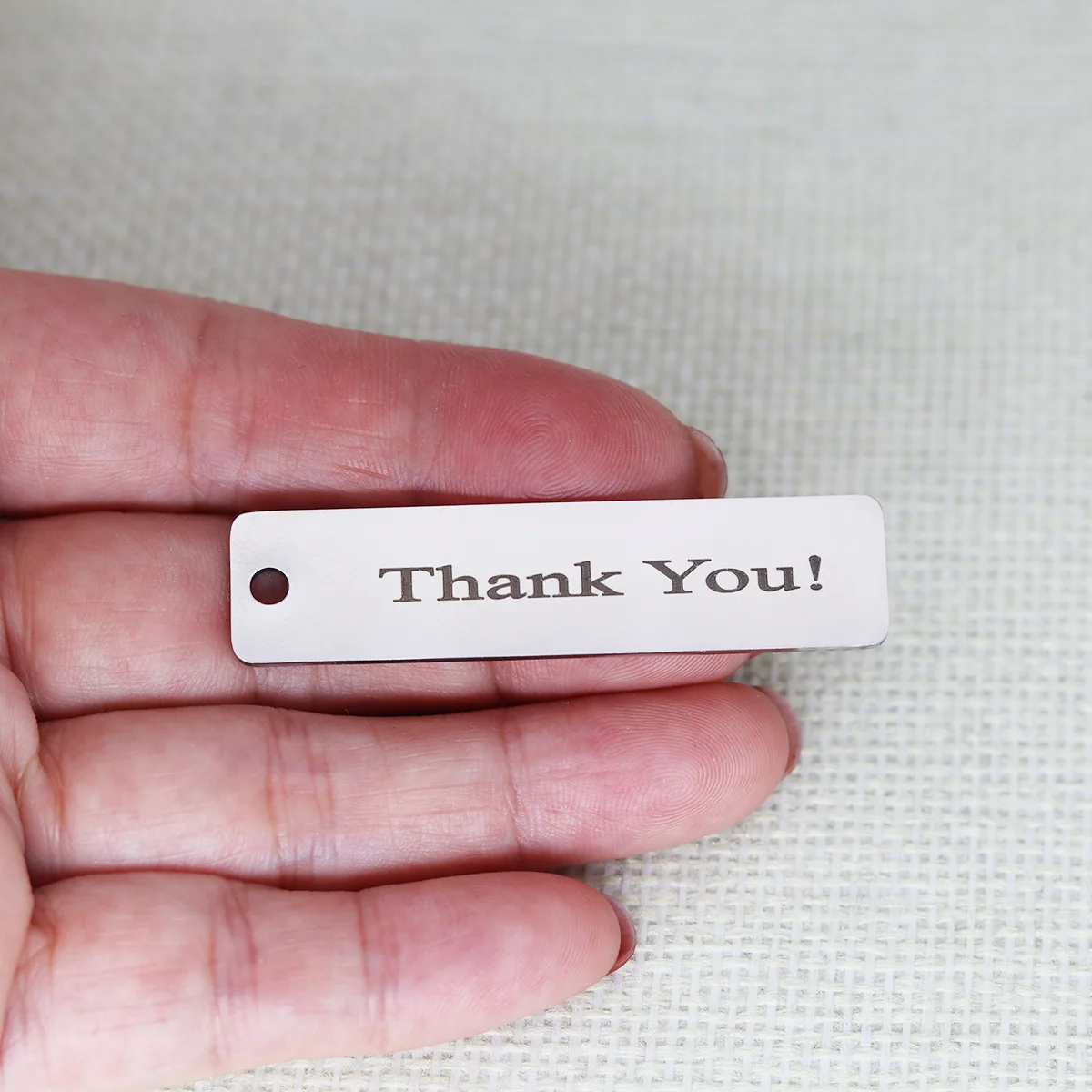 3pcs/Lot Thank You Laser Engraved Stainless Steel Rectangle Charm for Jewelry Making Necklace Gifts From Friends and Family