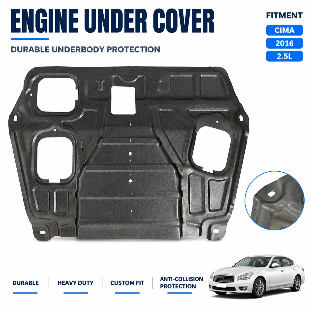Rugged Engine Skid Plate Engine Guard for Toyota Sienna 2011-2020 3.5L 2.7L Under Engine Shield Chassic Bottom Protector