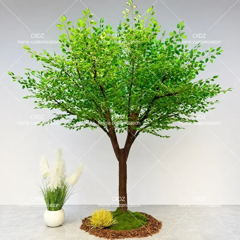 Large Artificial Banyan Tree Fake Wishing Tree Bionic Green Plant Decoration for Hotel Indoor Outdoor Landscaping Wedding