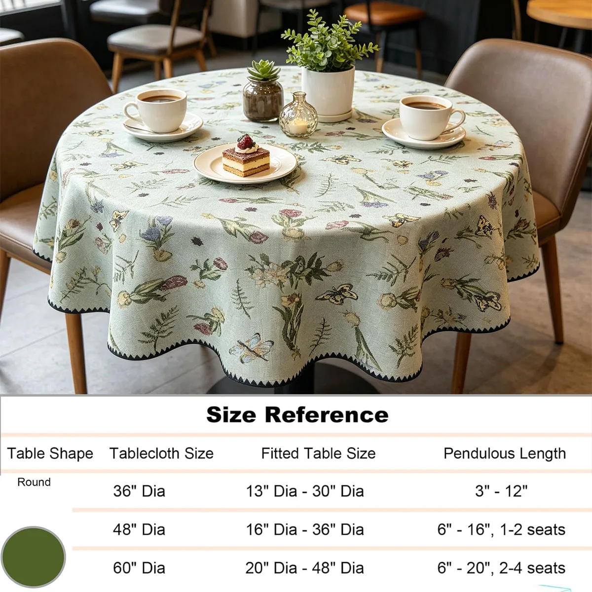 Round Table Cloth Round Cotton Tablecloth Soft Fabric Convenient Round Table Cloth for Kitchen Dining Room Daily Arrangement