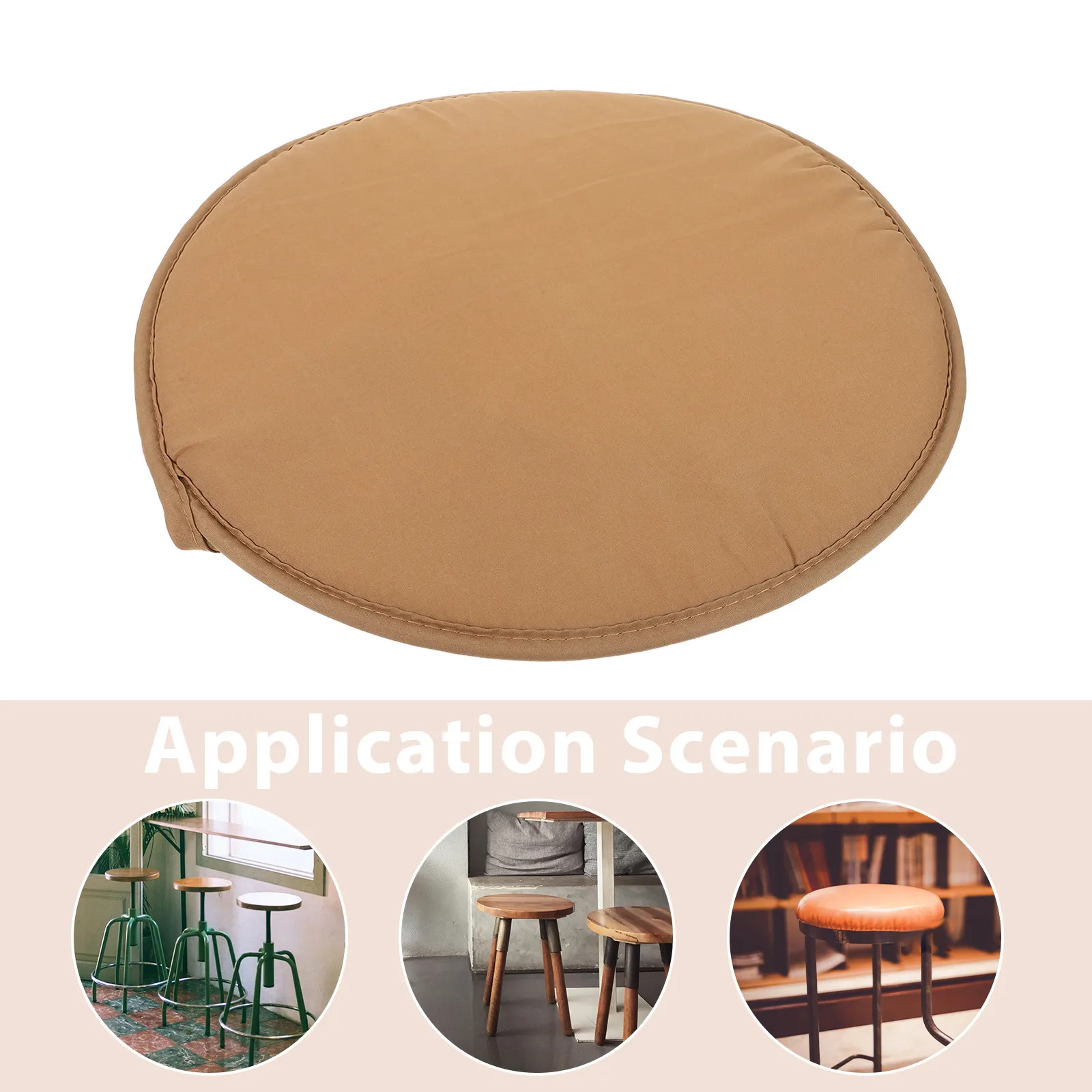 1Pcs Round Seat Cushion Premium Polyester Sponge Thickened Chair Seat Pad for Sofa Bed Car Office Restaurant Home Decor Light