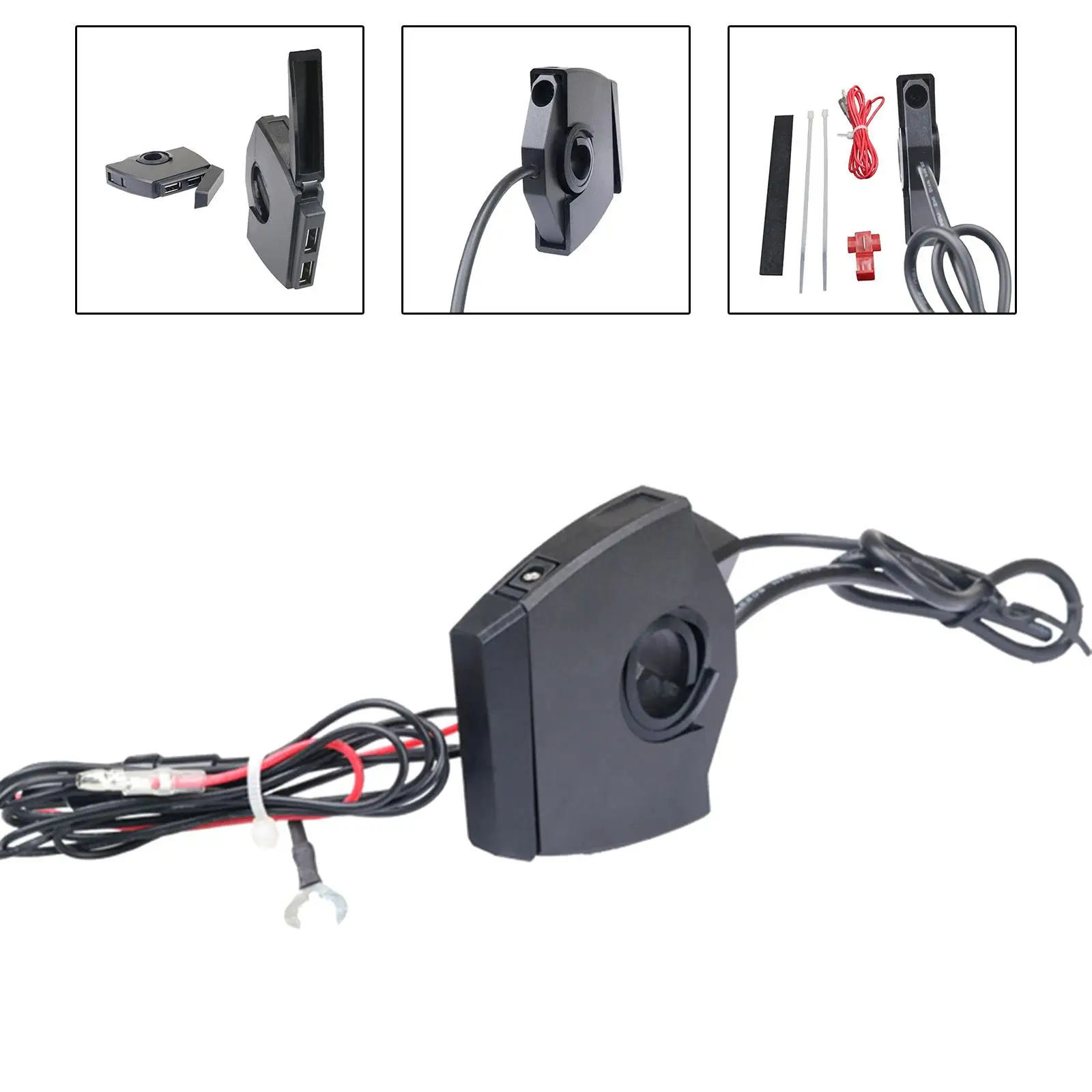 

Motorcycle Charger A Fixed Handlebar 12V Portable Dual USB Car Charger Vehicles for Motorcycle Smartphones Tablets Boat Car