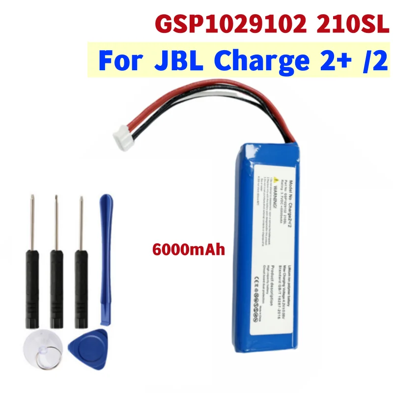 GSP1029102 210SL 6000mAh Replacement Battery For JBL Charge 2 Charge 2+ Charge 2 Plus Speaker Batteries +Tools