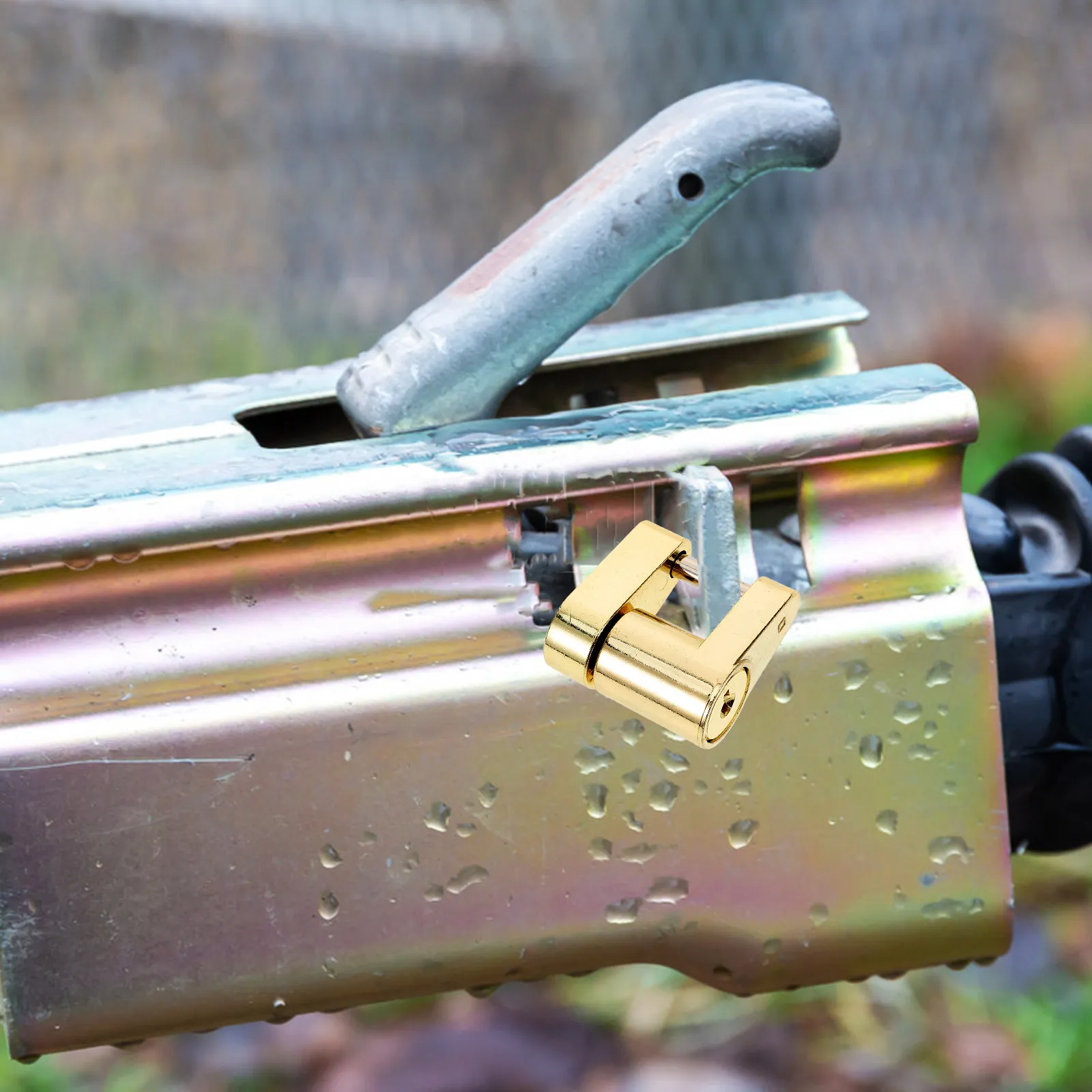 

Trailer Coupler Lock Solid Brass Flat Key Design Fits Padlock Hole Anti-Theft Indestructible Trailer Hitch Lock