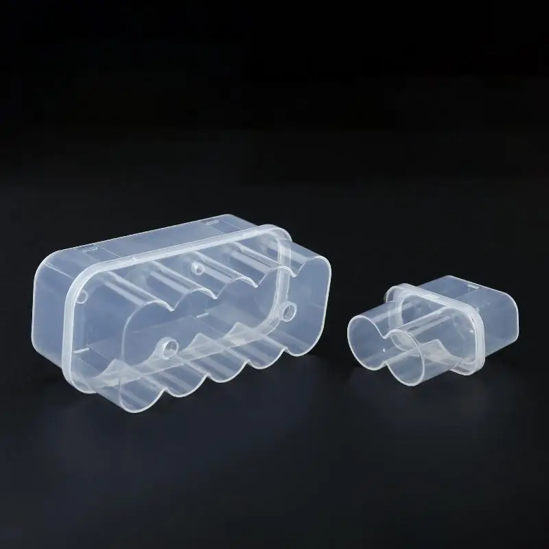 5Pcs 10mL 2/10-Slot Vial Storage Case Stackable Plastic Microtube Storage Box Clear Freezer Tube Box Refrigerator Organizer