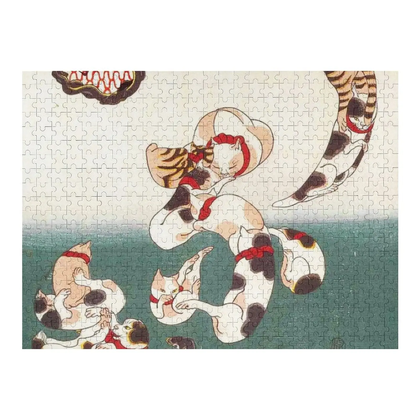 

Cat HomophonesinJapanese (Eel) in Ukiyoe Jigsaw Puzzle Jigsaw For Kids Personalised Toys Personalized Photo Gift Puzzle